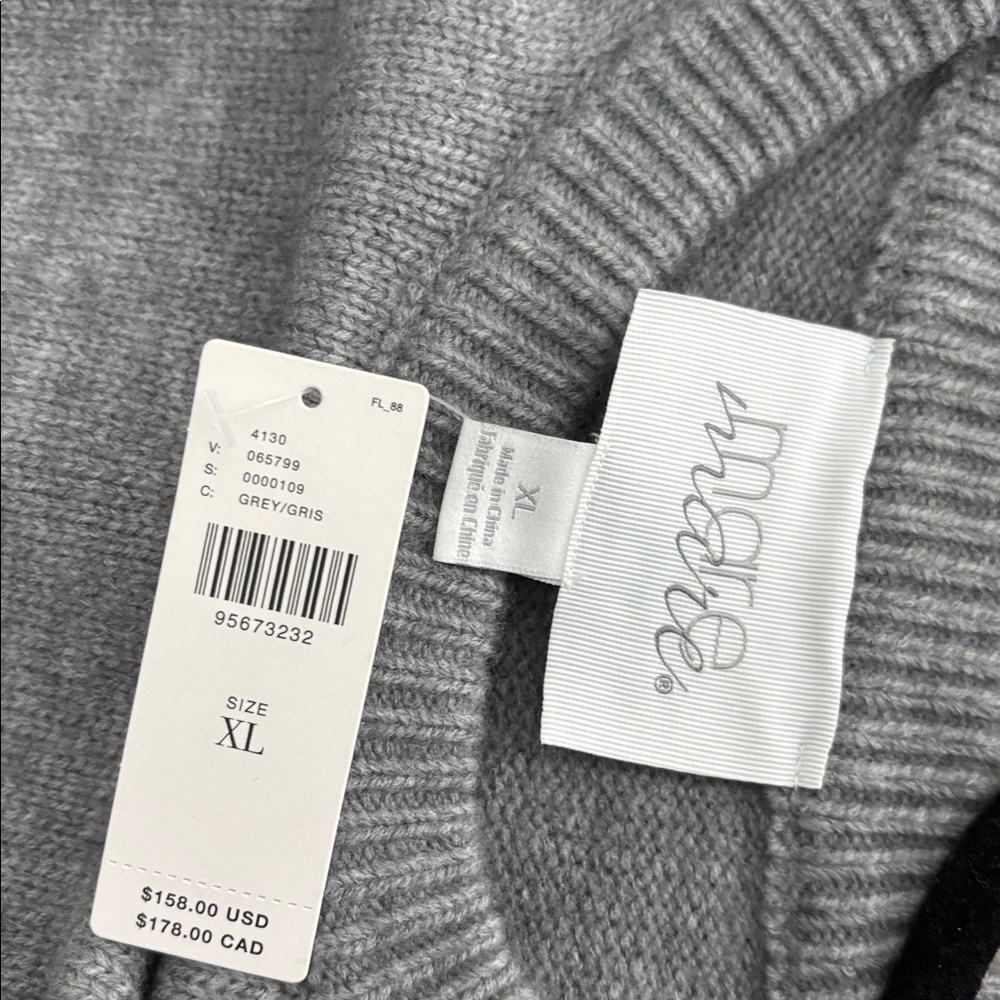 NWT Anthropologie Glamorous Gray Sweater Dress with  Silver Sequin Midi  Skirt - Picture 9 of 10